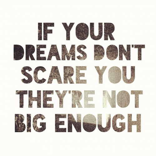 if your dreams do not scare you, they are not big enough.