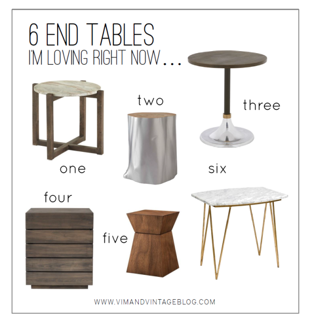 6 end tables I'm loving right now